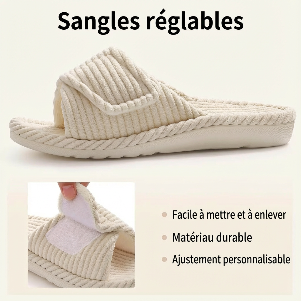 Pantoufles orthopédiques femme – Confort chaud & ajustable